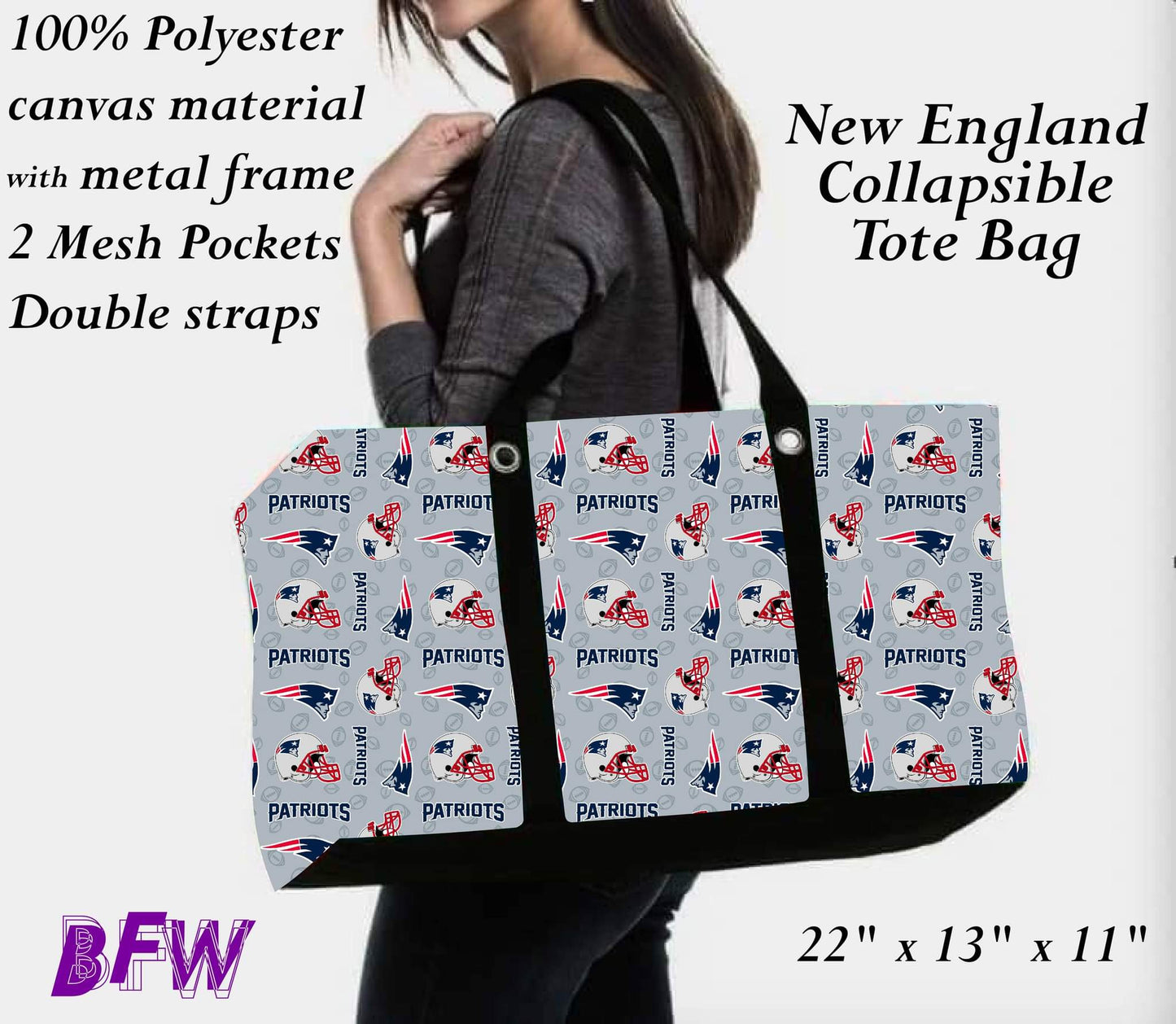 New England tote with 2 inside mesh pockets