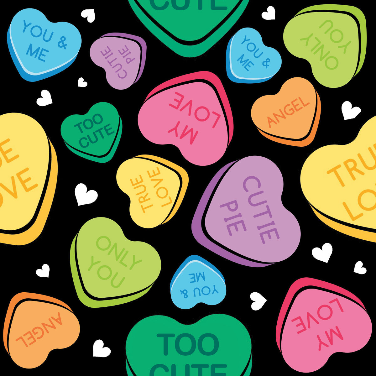 Colorful Convo Hearts capris with pockets
