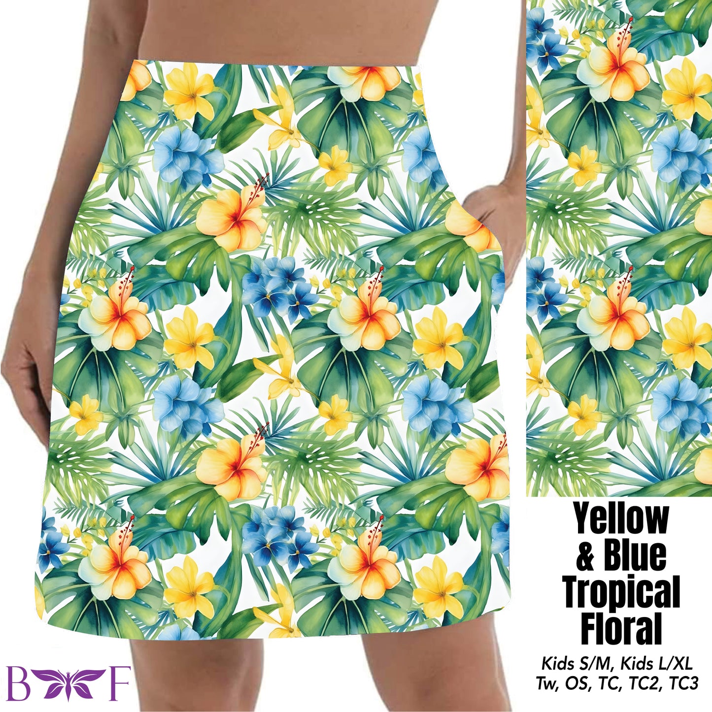 Yellow & blue tropical floral preorder#0515