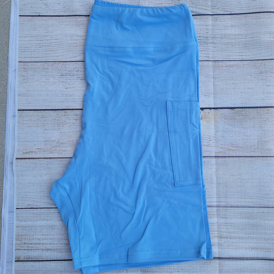Sky Blue capris and shorts with pockets