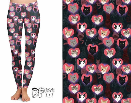 Valentine Cat leggings