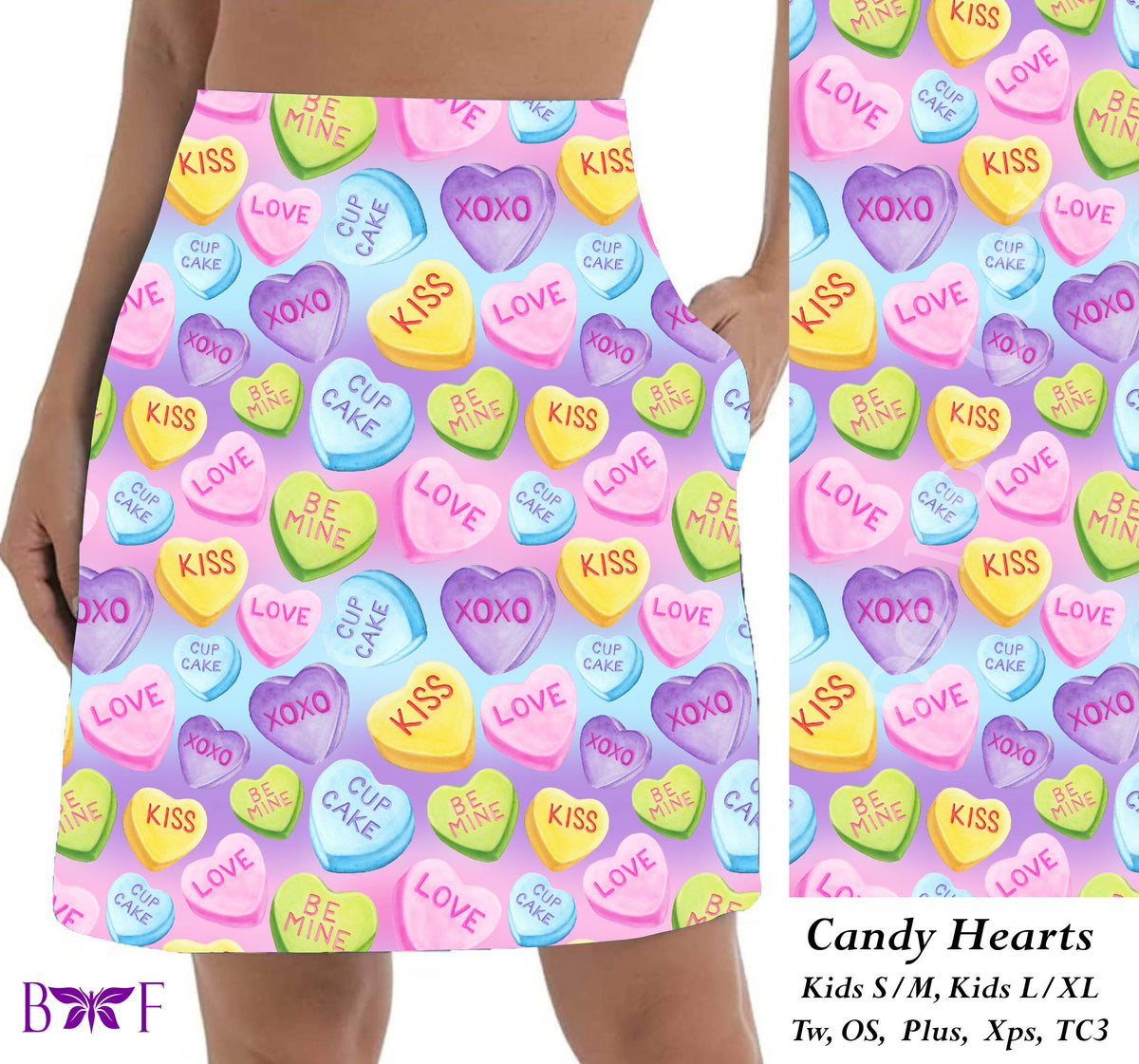 Candy Hearts skorts with pockets
