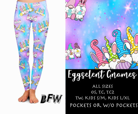 Eggscellent Gnome leggings, capris, joggers, and loungers with pockets
