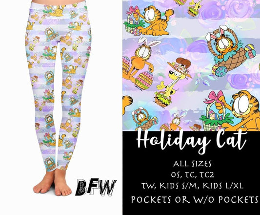 Holiday easter Cat leggings capris joggers and loungers
