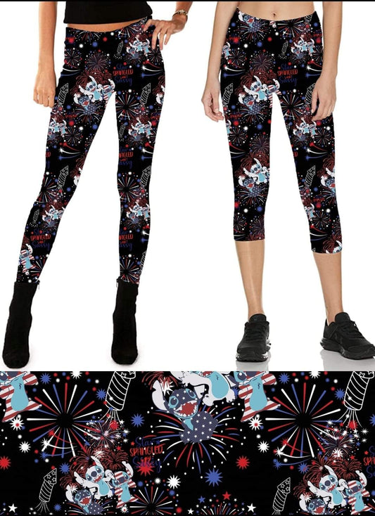 American Blue Alien capri joggers, capris, leggings, capri lounge pants, shorts (in 4" & 7" inseams.)