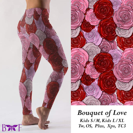 Bouquet of Love leggings with pockets
