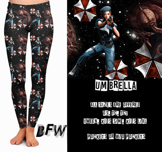 Umbrella leggings available with and without pockets