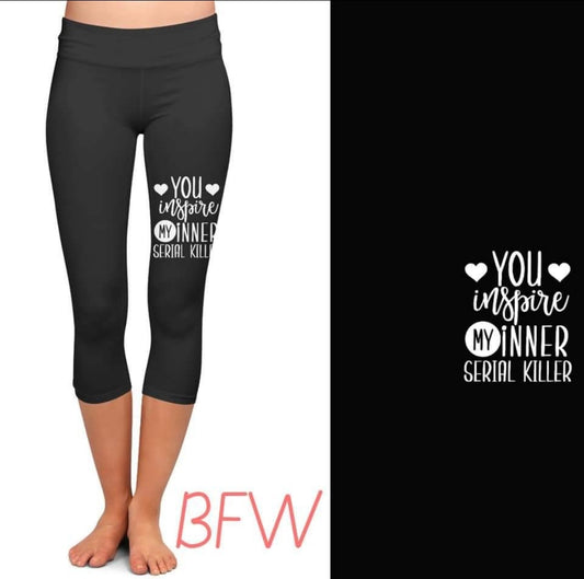 Serial Killer leggings, capris, and biker shorts with pockets