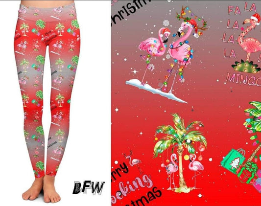 Flockin Christmas leggings, capris, and joggers