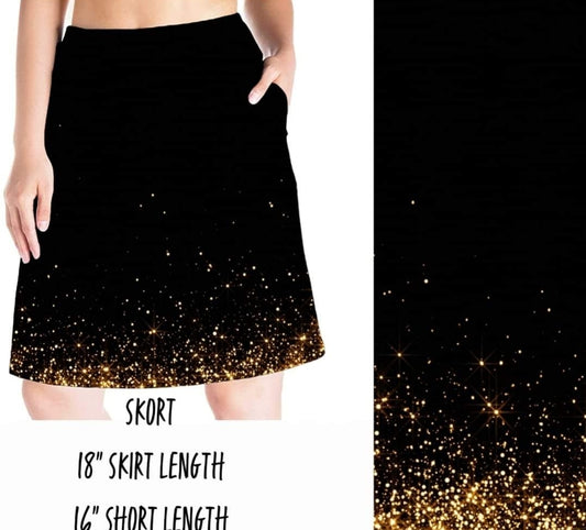 Gold Glitter skort with pockets