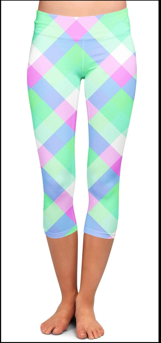 Summer Plaid #1 leggings, skorts, lounge pants, and 4" unisex jogger shorts