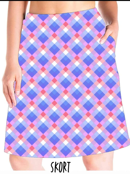 Summer Plaid #6 skorts