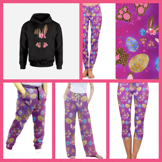 Floral easter ears Leggings, capris, Lounge Pants and Joggers with pockets
