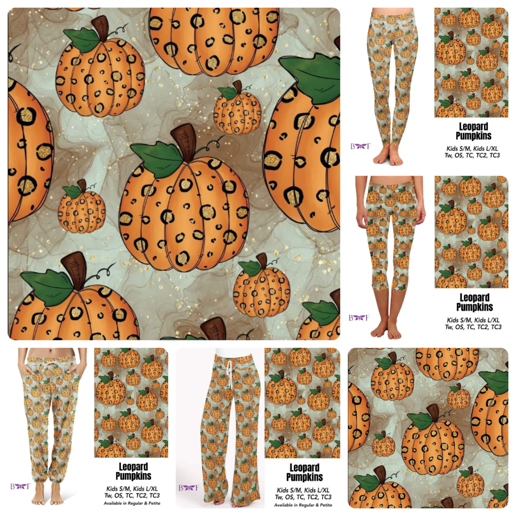 Leopard Pumpkin Leggings and Capris with pockets