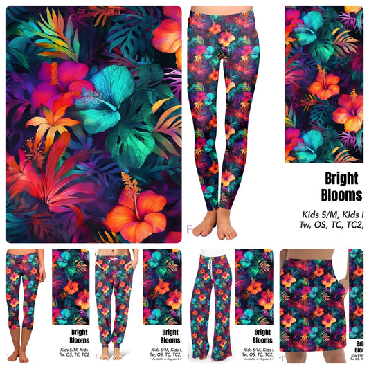 Bright Blooms leggings, capris and skorts with pockets