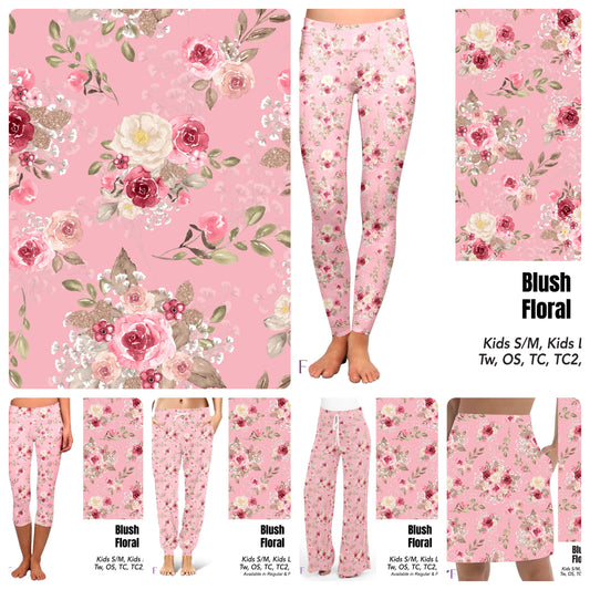 Blush Floral capris with pockets