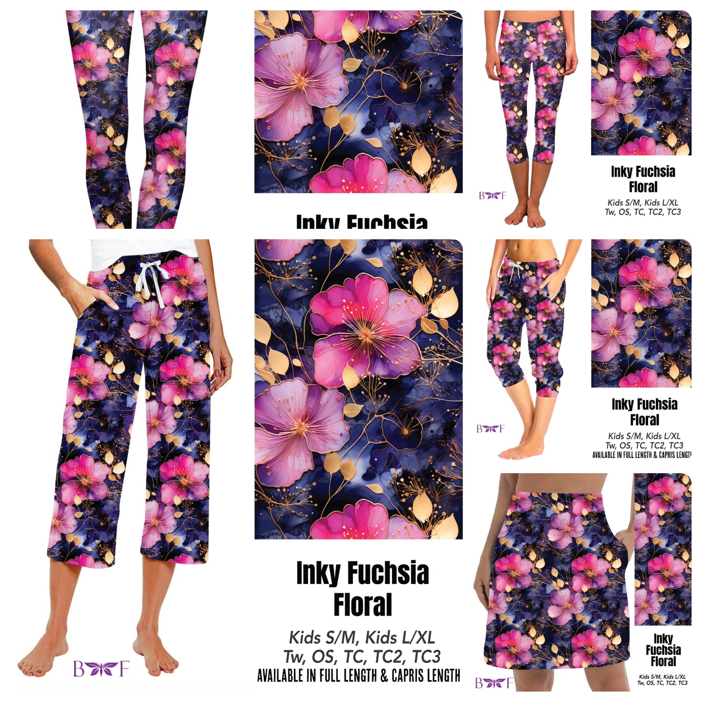 Inky Fuschia Floral