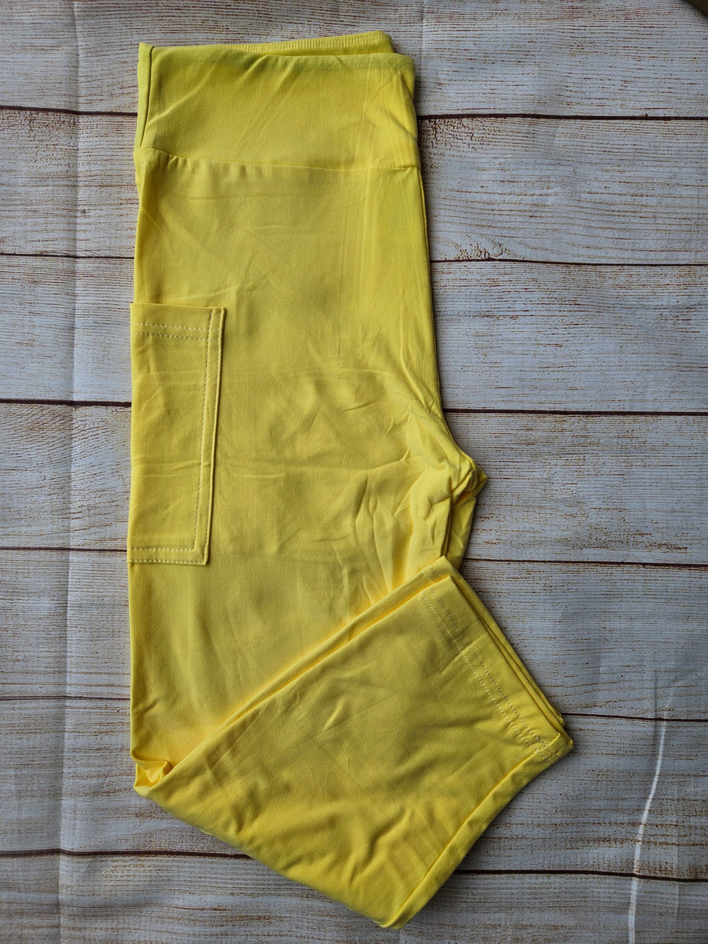 Solid Yellow Capris and Biker Shorts
