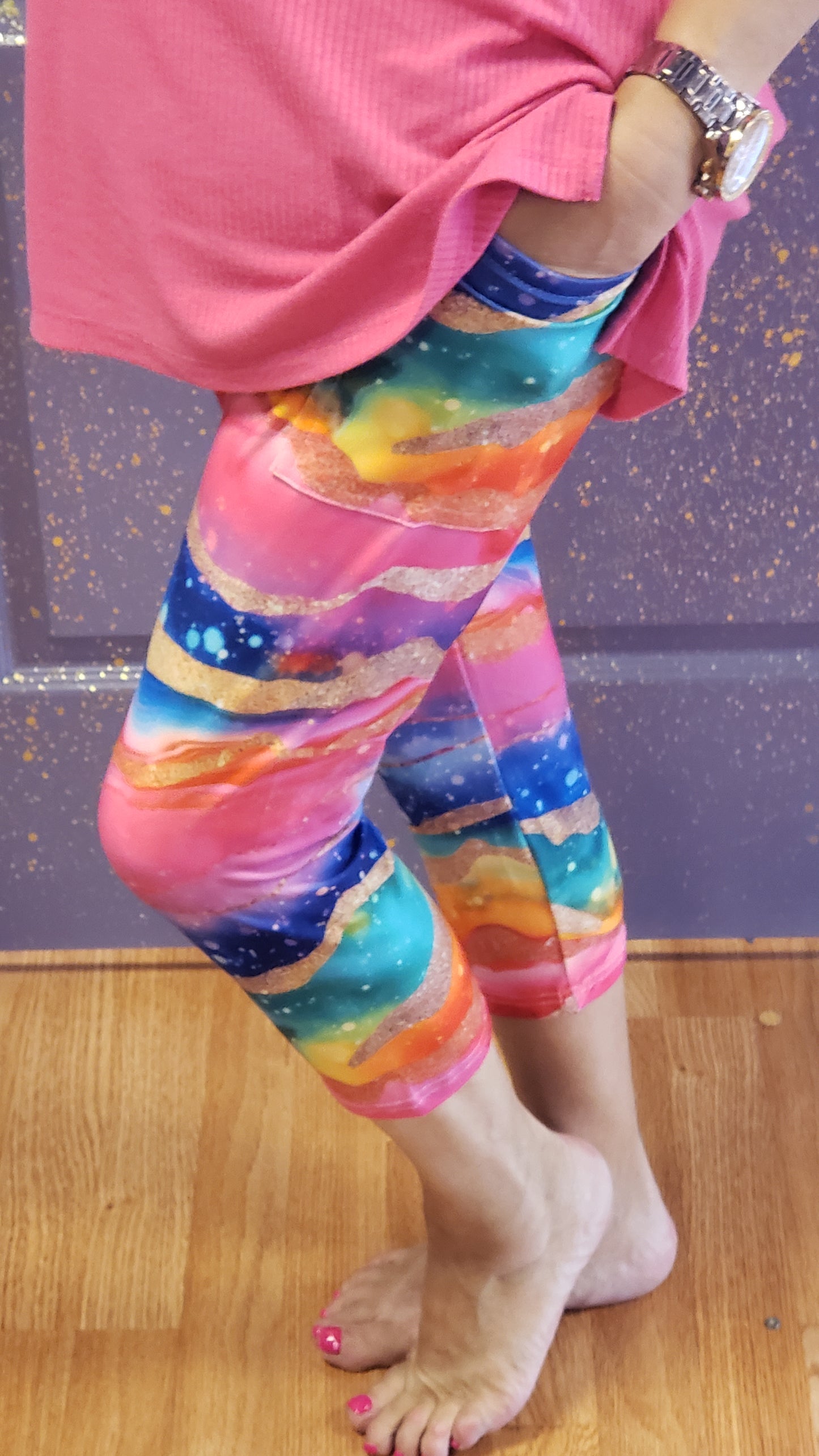Rainbow agate 3 capris, shorts and skorts with pockets