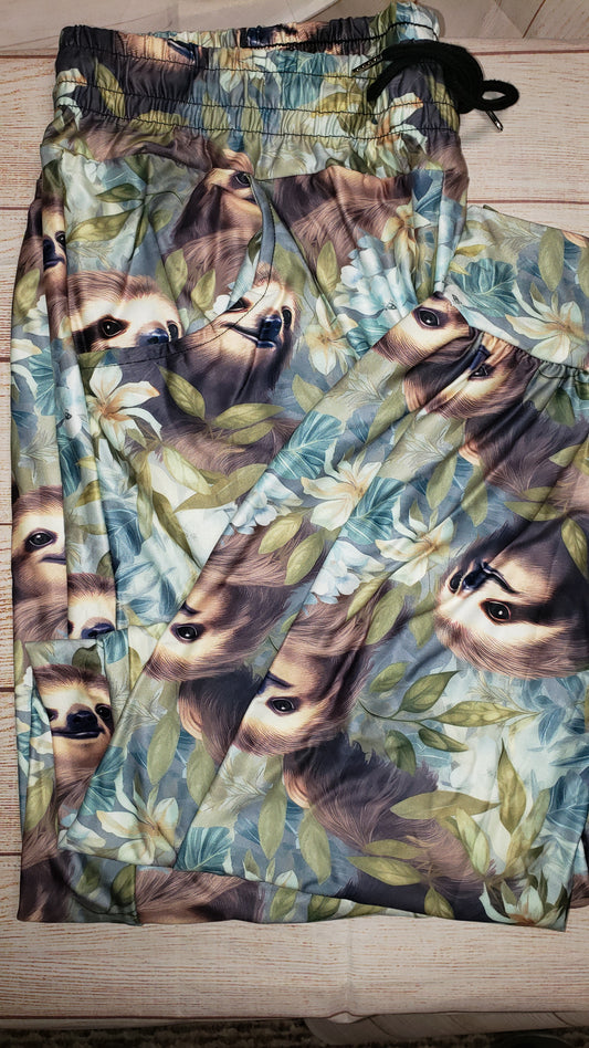 Sloths garden joggers with pockets