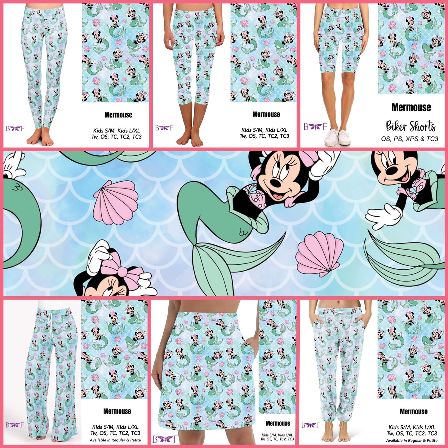 Mermouse kids leggings with pockets