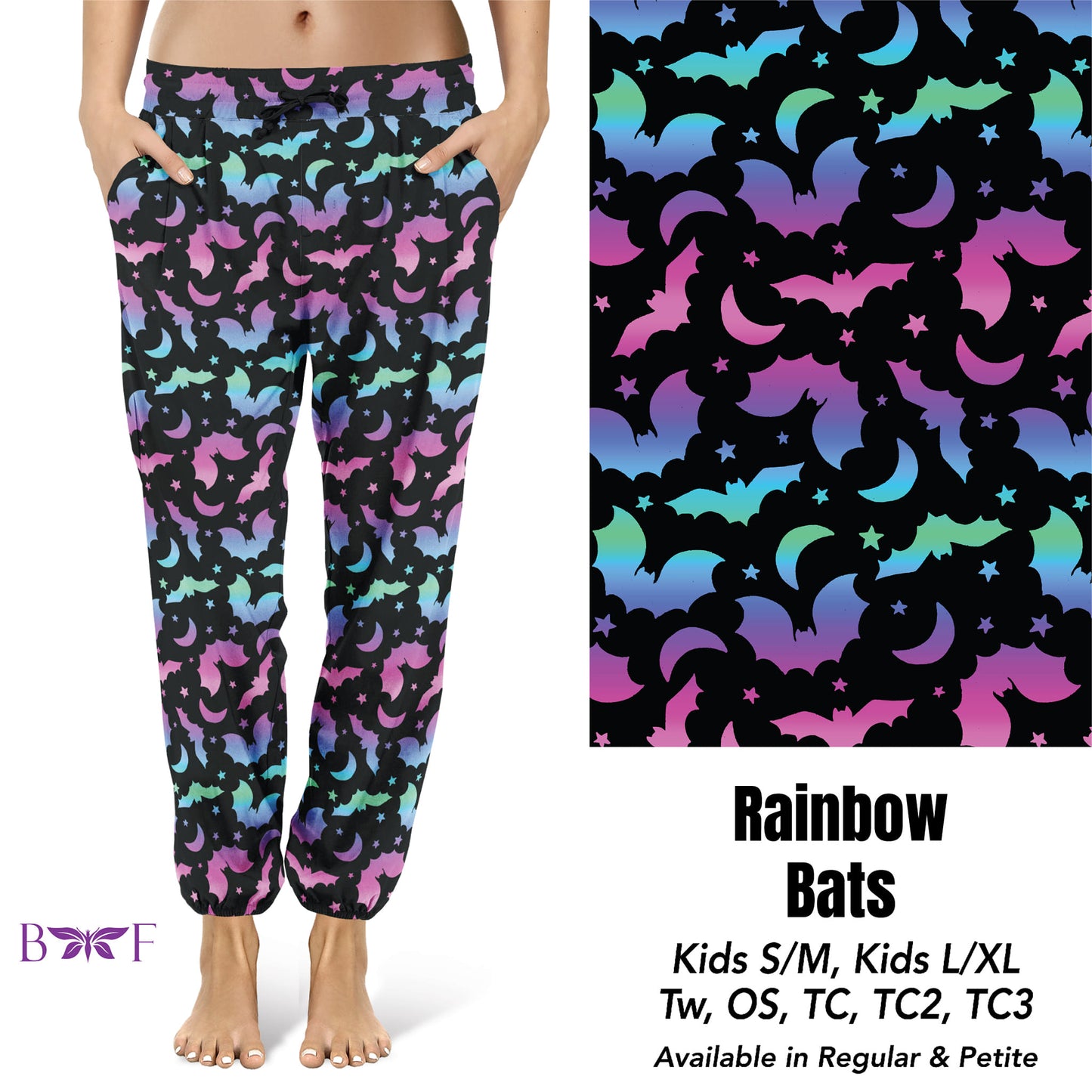 Rainbow Bats Capris with pockets