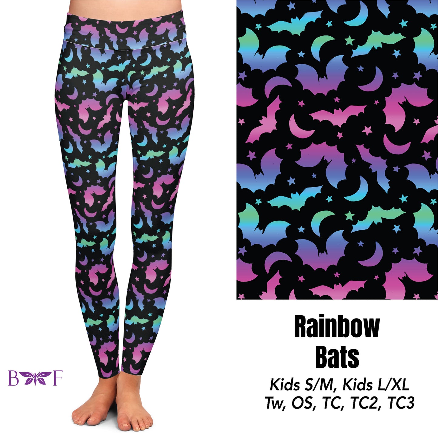 Rainbow Bats Capris with pockets