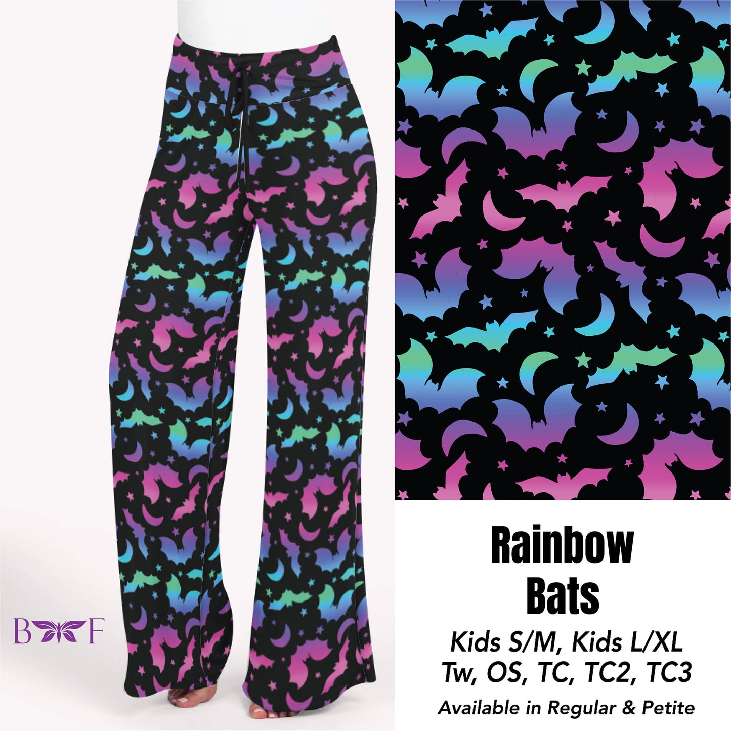 Rainbow Bats Capris with pockets