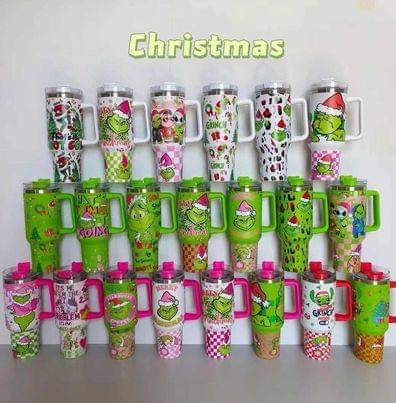 Grinch 40oz Tumblers please select quantity and put in notes what Row and which tumbler wanted