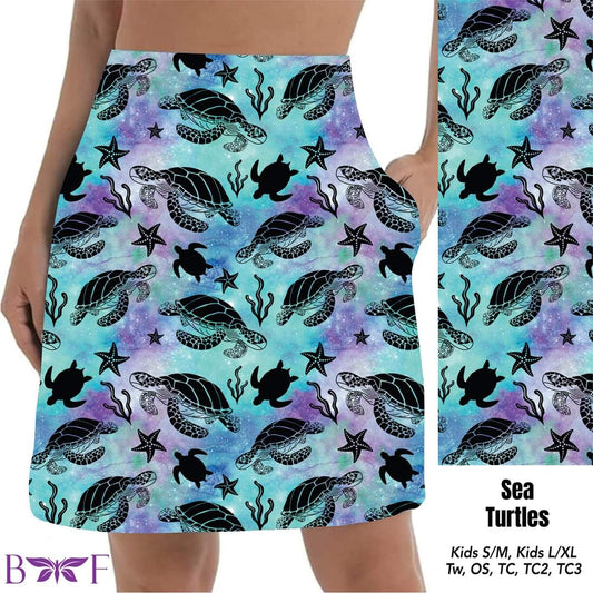 Sea Turtles Skorts with pockets