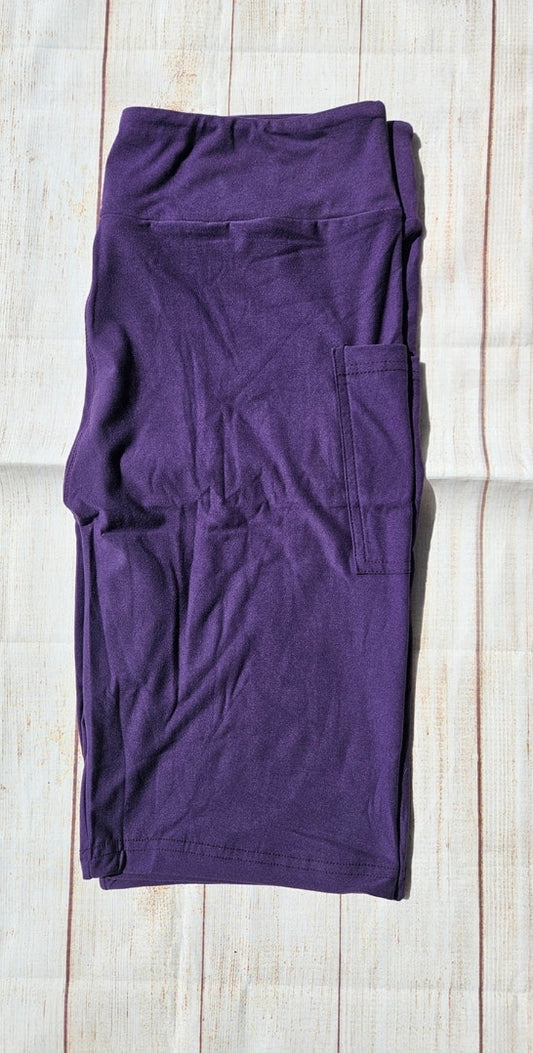 Brylah Purple Solid Capris & Bike Shorts