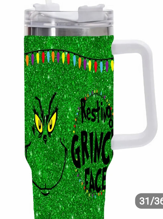 40 oz Resting Grinch Face Tumblers