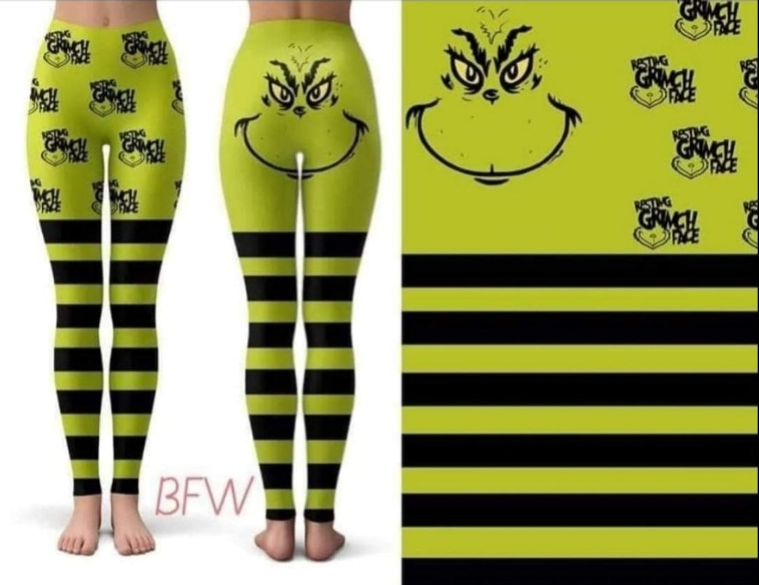 Grinch Butt Leggings with pockets, joggers, and lounge pants