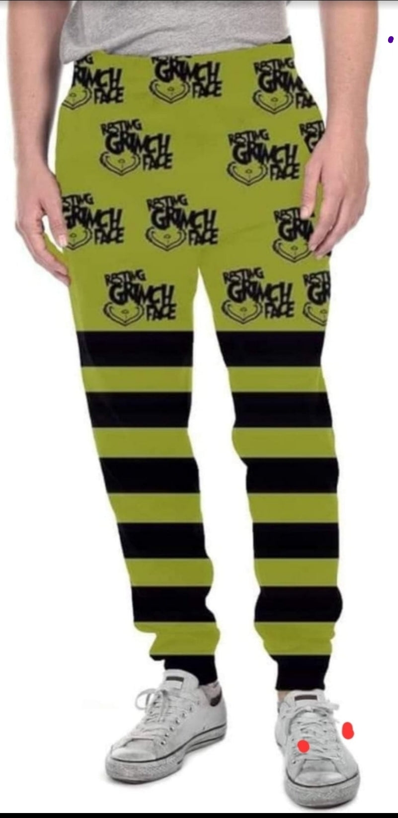 Grinch Butt Leggings with pockets, joggers, and lounge pants