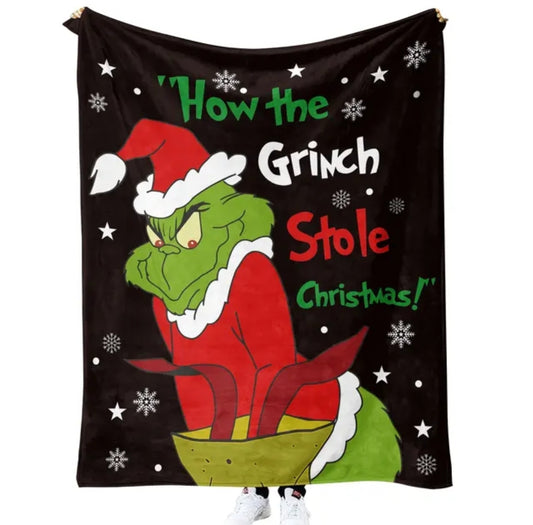 Grinch oversized flannel blanket 5x7