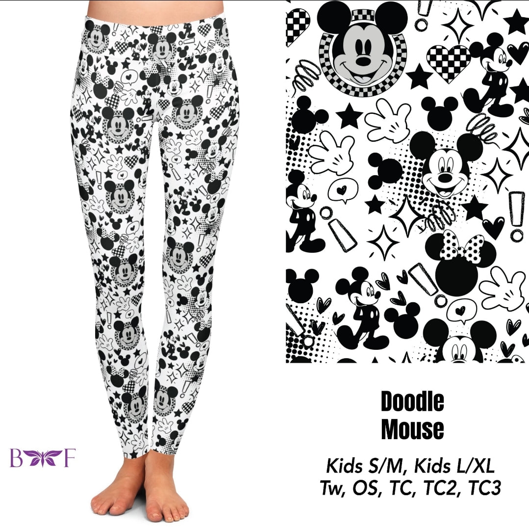 Doodle Mouse biker shorts with pockets