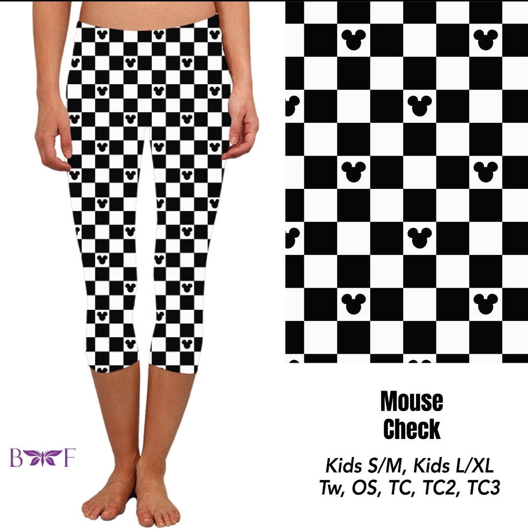 Mouse Check Leggings and Capris with pockets