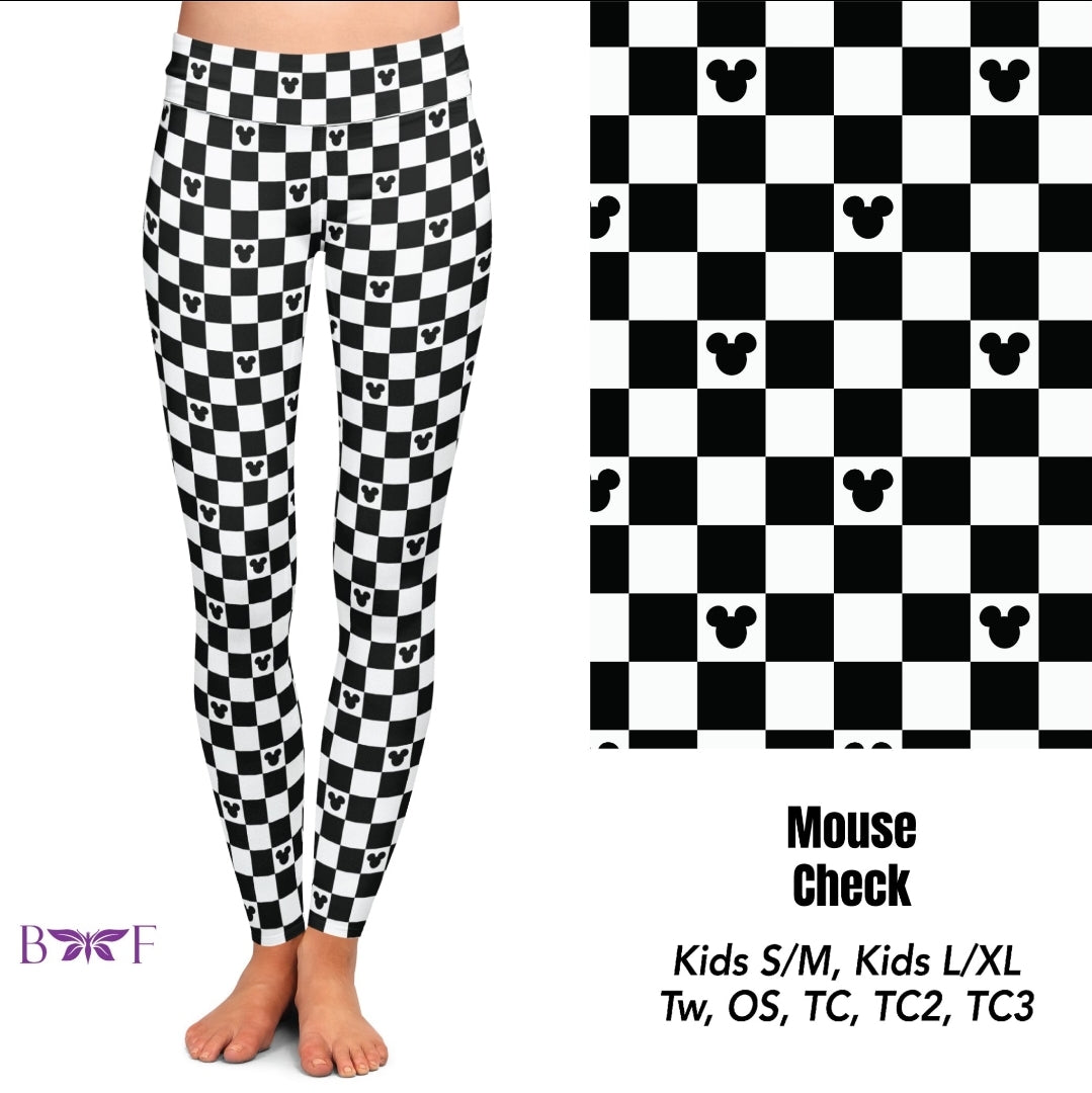 Mouse Check Leggings and Capris with pockets