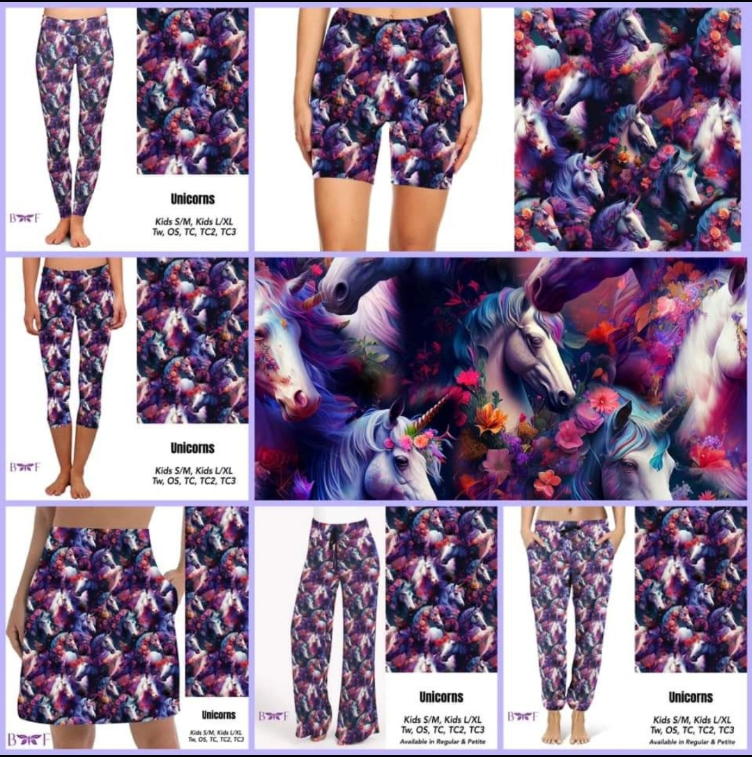 Unicorns Leggings and Capris with pockets