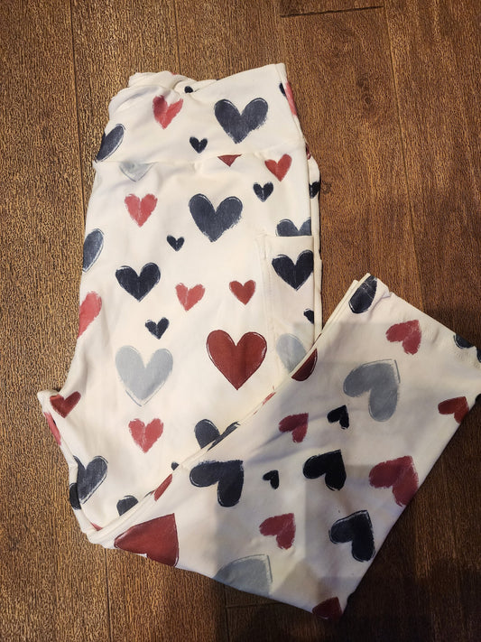 Falling heart capris with pockets