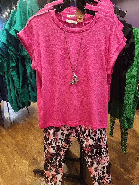 Pink Leopard capris and skorts with pockets