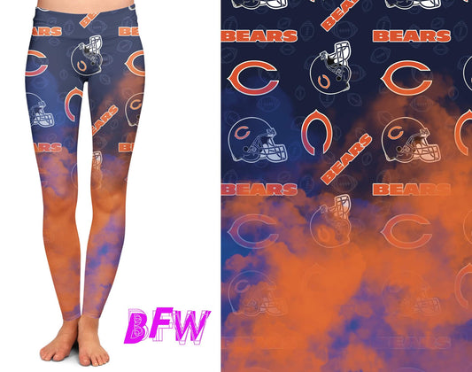 Chicago Football smoke print leggings and joggers