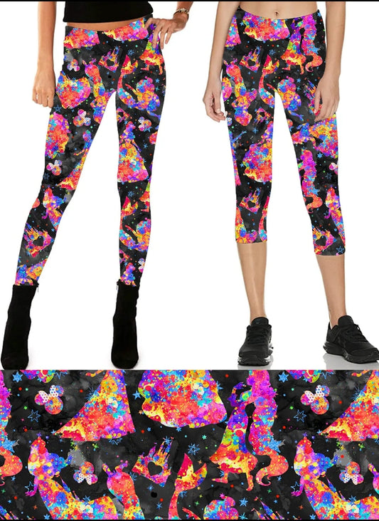Princess Party leggings, capris, capri-length lounge pants, and shorts