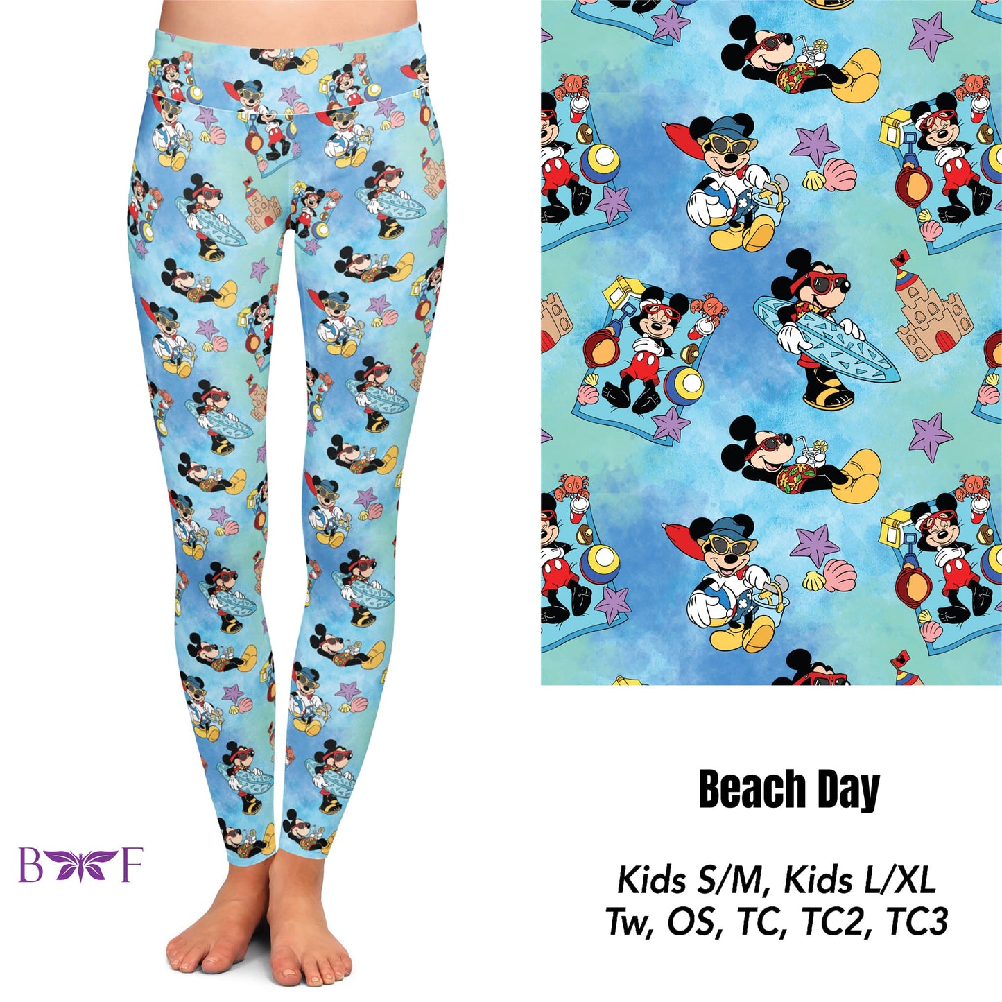 Beach Day leggings, capris, and biker shorts (plus only)