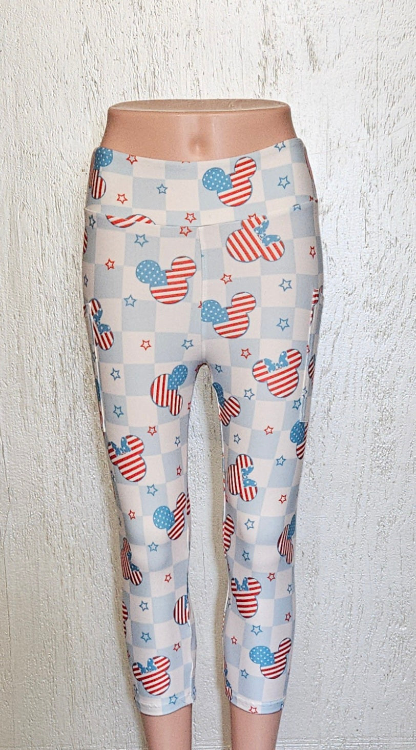 Flag Ears leggings, capris, and bike shorts with pockets