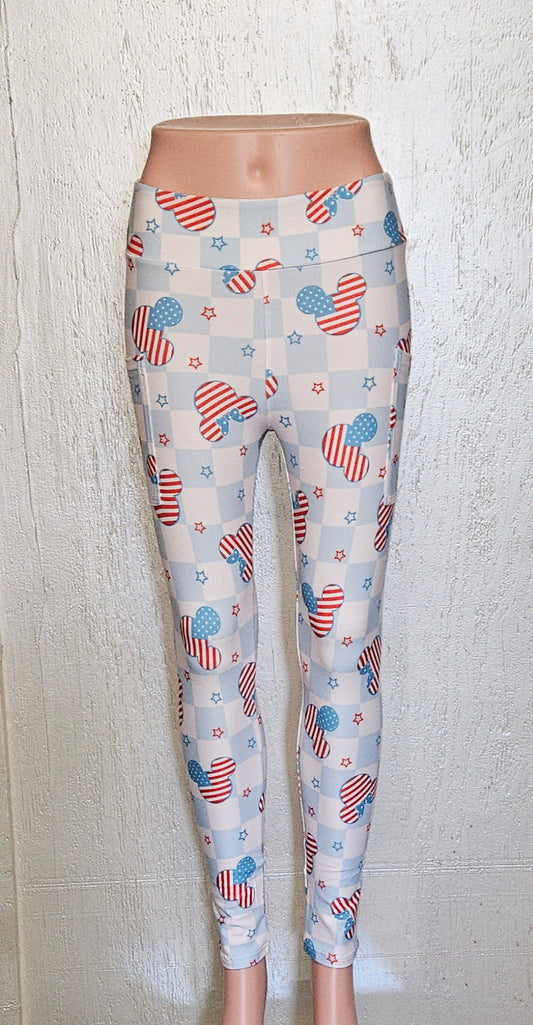 Flag Ears leggings, capris, and bike shorts with pockets