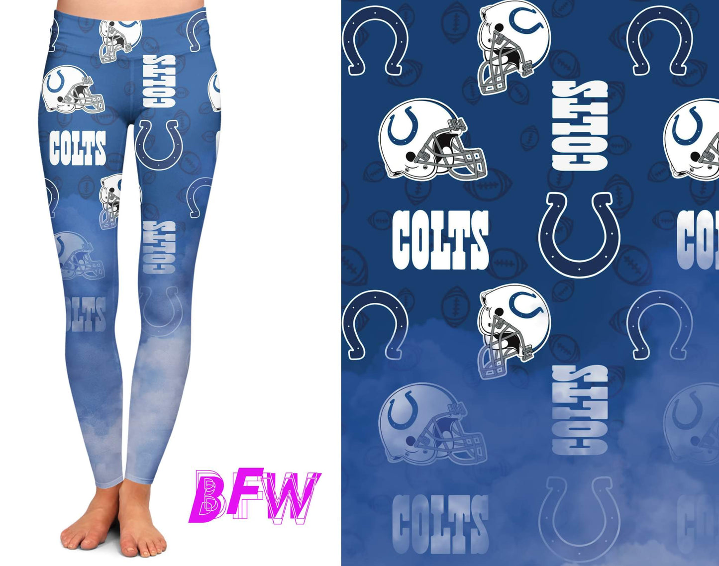 Indianapolis Football smoke print leggings with pockets