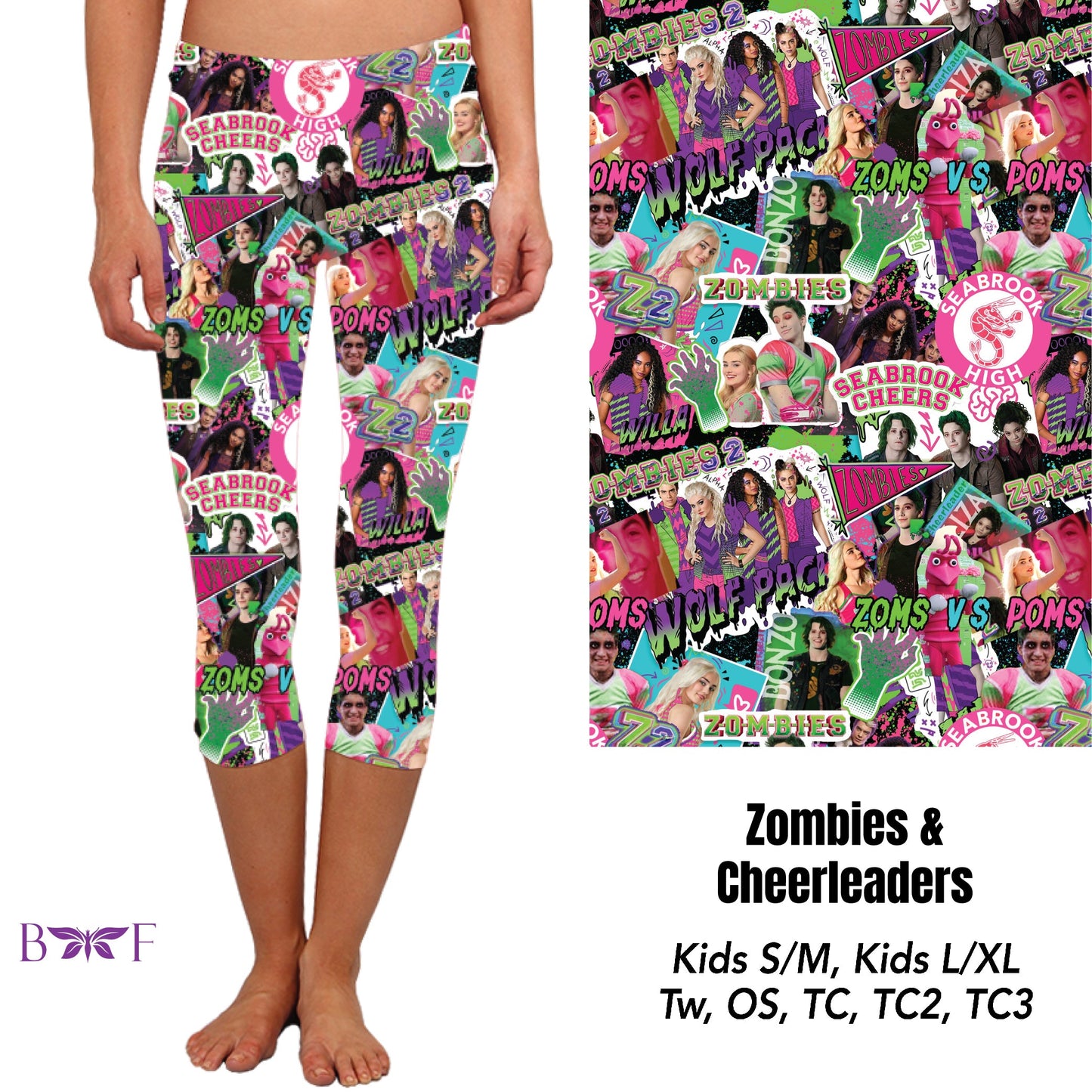 Zombies and Cheerleaders leggings, skorts, and joggers with pockets