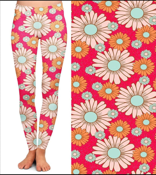 Groovy Daisy TC3 (size 28+) leggings