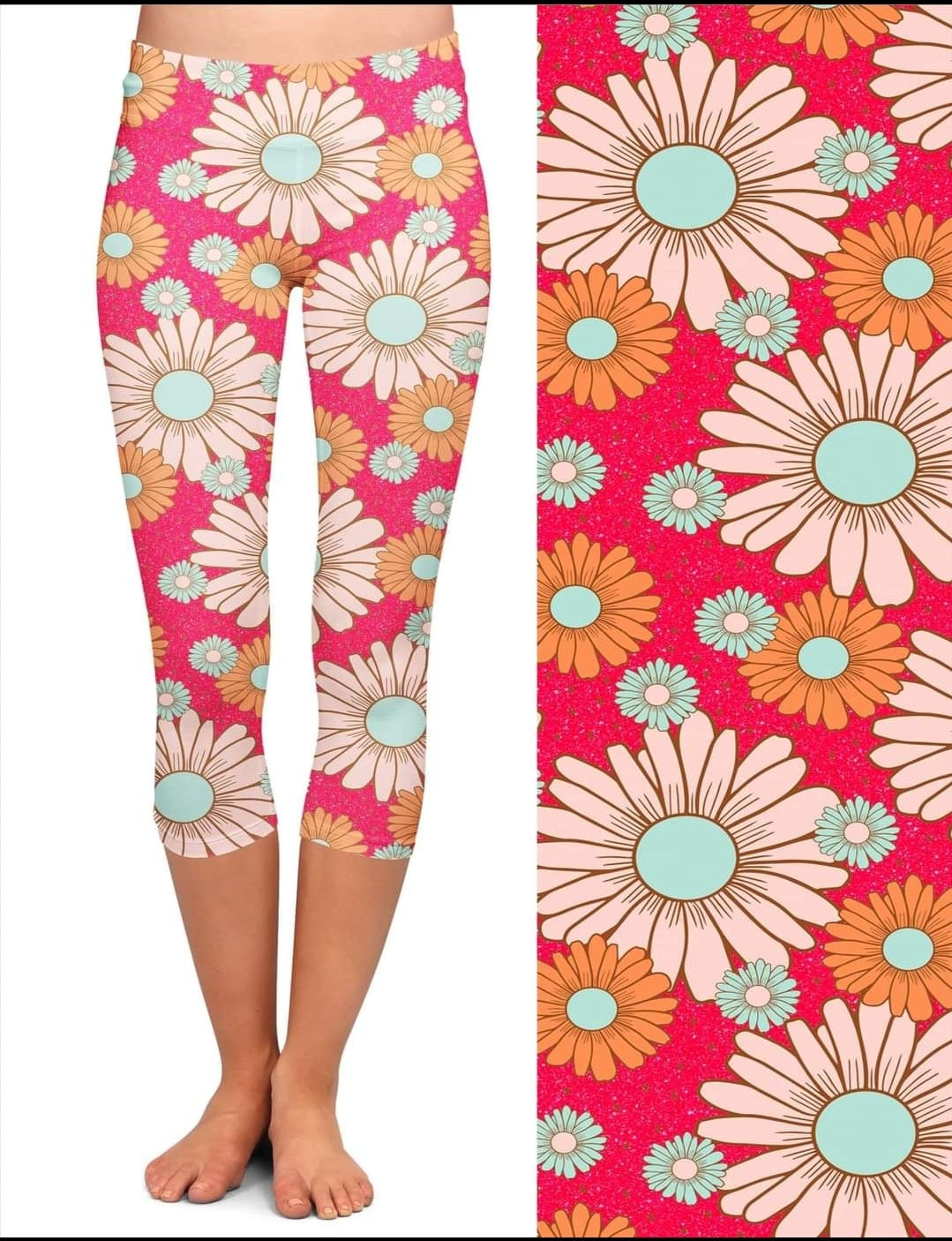 Groovy Daisy TC3 (size 28+) leggings